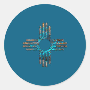 New Mexicos Zia Sun Symbol Classic Round Sticker