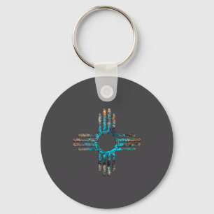 New Mexicos Zia Sun Symbol Key Ring