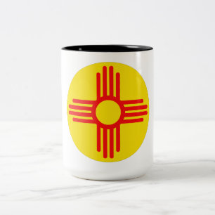 New Mexico's Zia Sun Symbol Two-Tone Coffee Mug