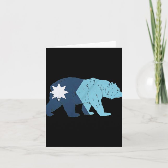 New Minnesota State Flag Bear  Card (Front)