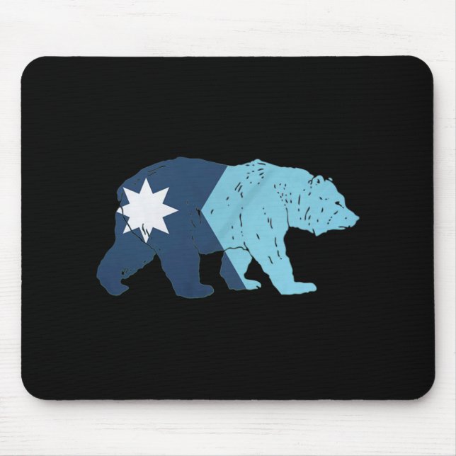 New Minnesota State Flag Bear  Mouse Mat (Front)