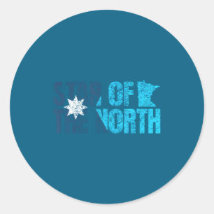 New Minnesota State Flag Mn Star Of The North Map Classic Round Sticker