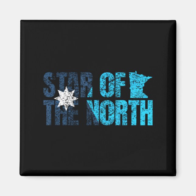 New Minnesota State Flag Mn Star Of The North Map  Magnet (Front)