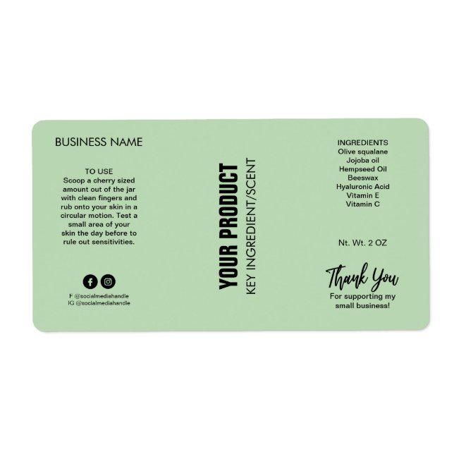 New Modern Mint Body Butter Jar Labels (Front)