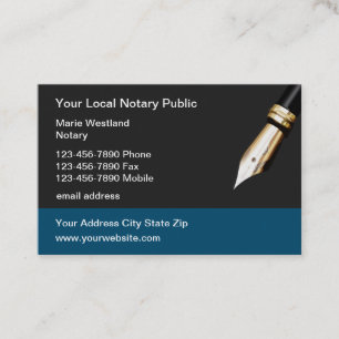 New Modern Notary Public Business Cards