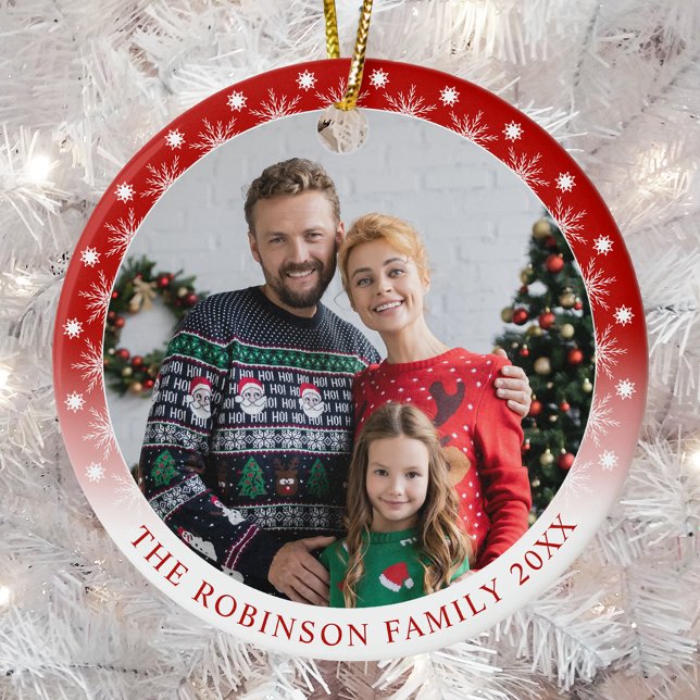 New Modern Style Double Sided Two photo Snowflakes Ceramic Tree Decoration (Double sided, two photo.)