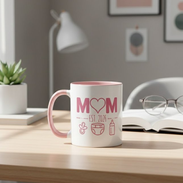New Mom est 2026 Frist Time Mom Personalized Mug (Creator Uploaded)