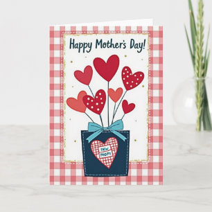 New Mom Hearts Mothers Day Card