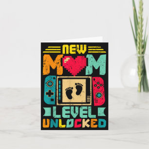 New Mom Level Unlocked Gamer Valentine's  Card