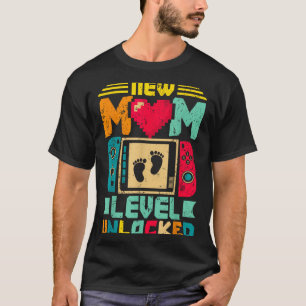 New Mom Level Unlocked Gamer Valentine's  T-Shirt