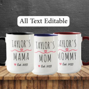 New Mommy with Custom Name, Title & Est. Year Mug