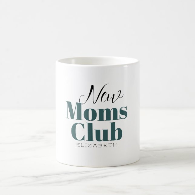 New moms club Calligraphy monogram coffee mug (Center)