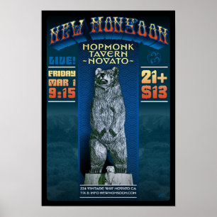 New Monsoon Hopmonk Tavern Novato CA  2013 Poster