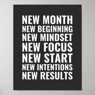 New month new beginning Motivational Poster