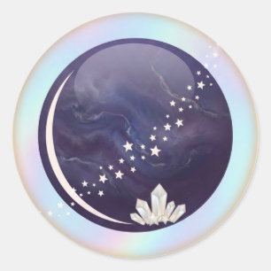 New Moon Night Sky Celestial Sticker Crescent Mo