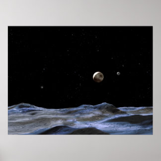 New Moons Around Pluto Poster