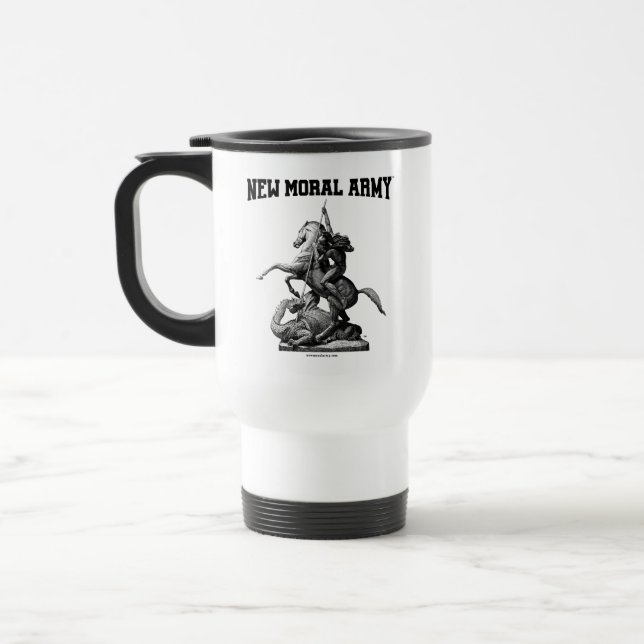New Moral Army™ St. George & Dragon Logo Travel Mug (Left)