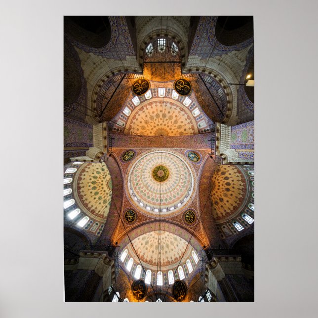 New Mosque Interior in Istanbul Poster (Front)