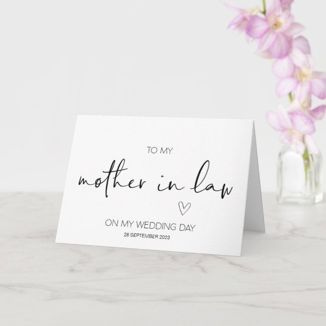 New Mother in Law Wedding Thank You From Bride Car Card (Orchid)