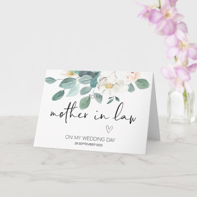 New Mother in Law Wedding Thank You From Bride Car Card (Orchid)