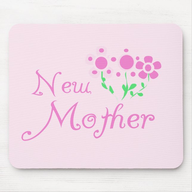 New Mother Pink Flowers T-shirts and Gifts Mouse Mat (Front)