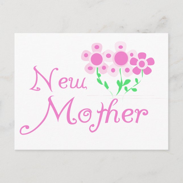 New Mother Pink Flowers T-shirts and Gifts Postcard (Front)