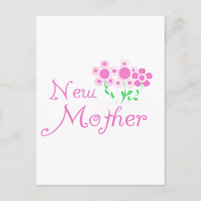 New Mother Pink Flowers T-shirts and Gifts Postcard (Front)