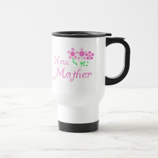 New Mother Pink Flowers T-shirts and Gifts Travel Mug (Right)