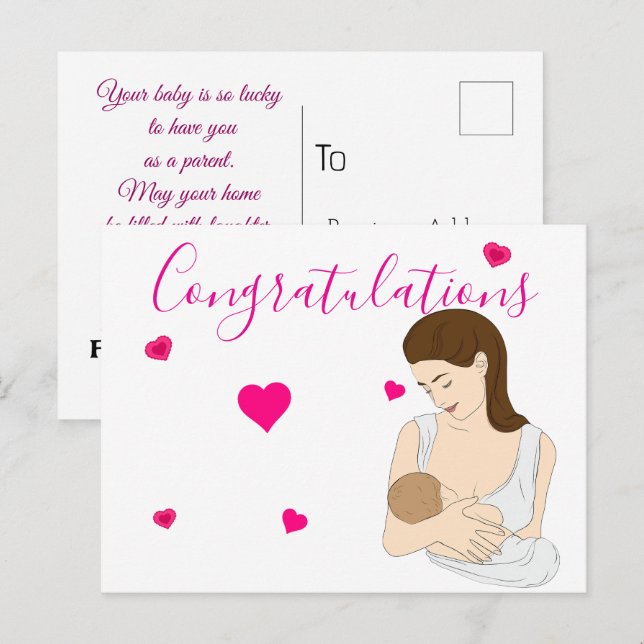 New mother postcard (Front/Back)