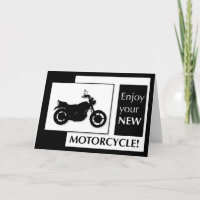 New Motorcycle Congratulations, Black and White