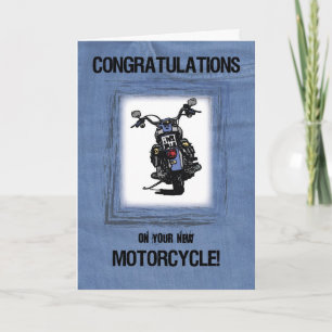 New Motorcycle Congratulations on Jeans Look Card