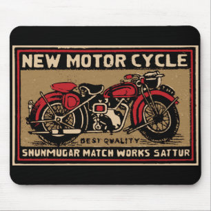 New Motorcycle Safety Match Label Mouse Mat