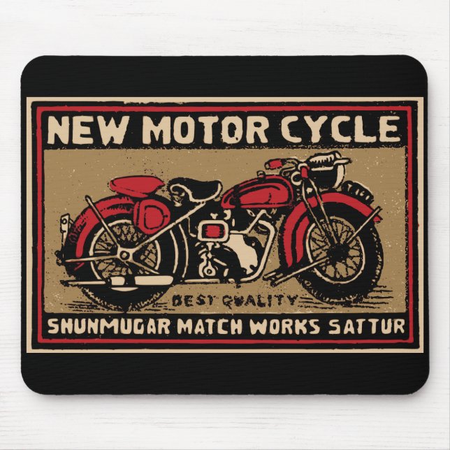 New Motorcycle Safety Match Label Mouse Mat (Front)
