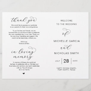 New Mr and Mrs, Foldable Wedding Programs