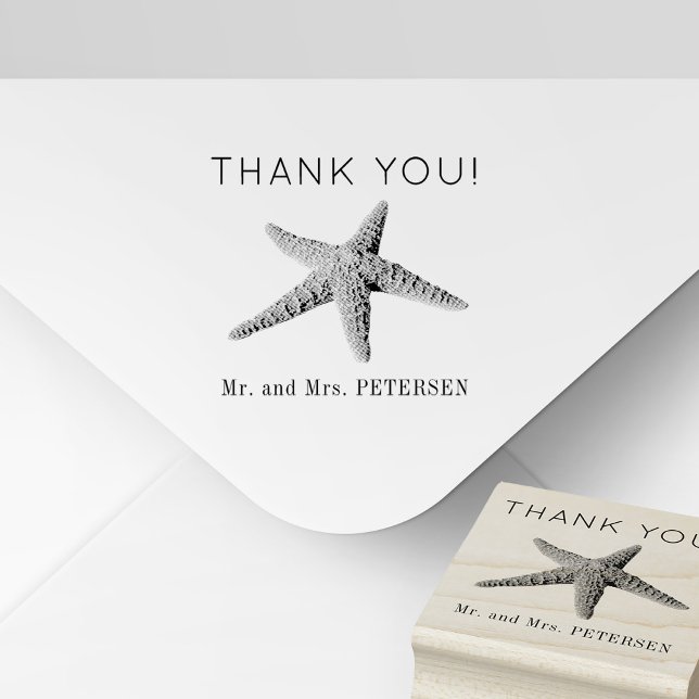 New Mr and Mrs name destination wedding thank you Rubber Stamp (Creator Uploaded)