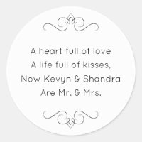 New Mr and Mrs Wedding Kisses Poem