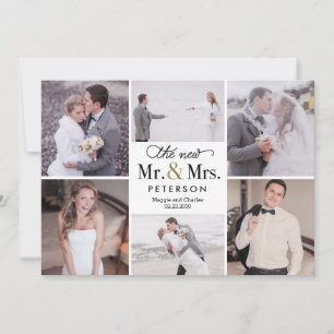 New Mr and Mrs Wedding Photo Thank You Card