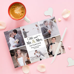 New Mr and Mrs Wedding Photo Thank You Card