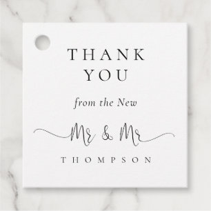 New Mr Mr Elegant Script Gay Wedding Thank You Favour Tags