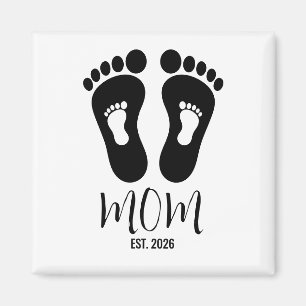 New Mum Baby Footprints Established Magnet