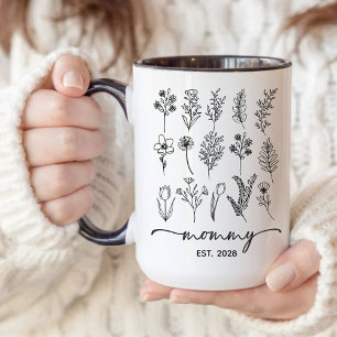 New Mum Custom Floral Coffee Mug Floral Mummy Gift