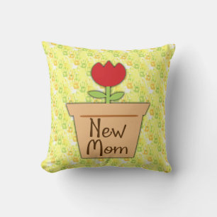 New Mum, Cute Red Tulip Flower Cushion