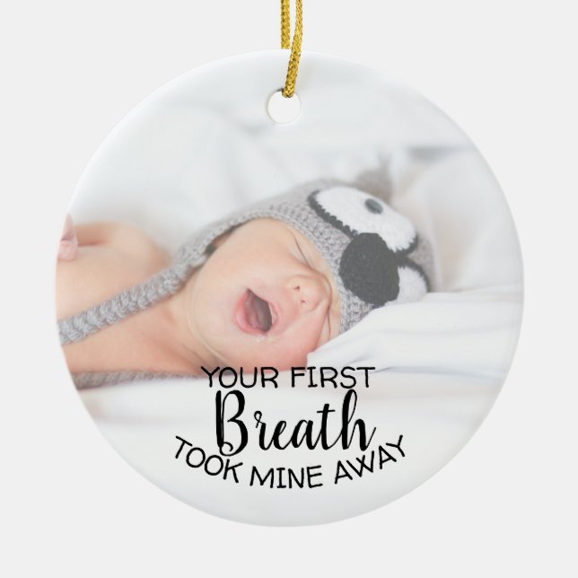 New Mum Dad Baby Photo Ornament (Front)