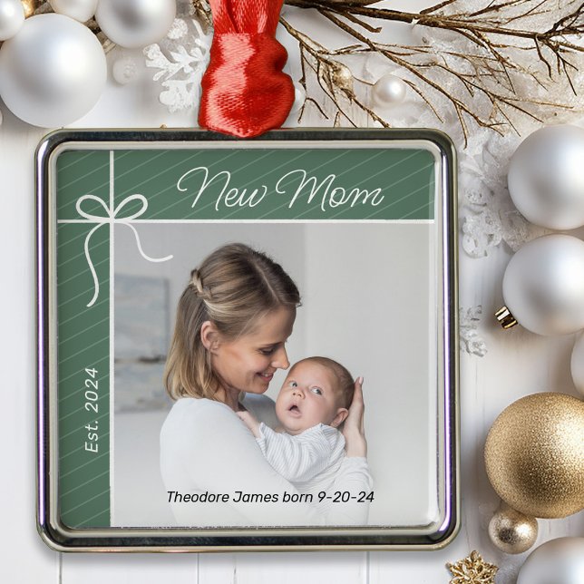 New Mum First Christmas Photo Metal Tree Decoration (Creator Uploaded)