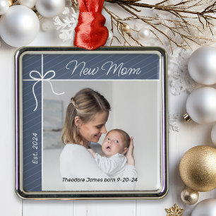 New Mum First Christmas Photo Metal Tree Decoration