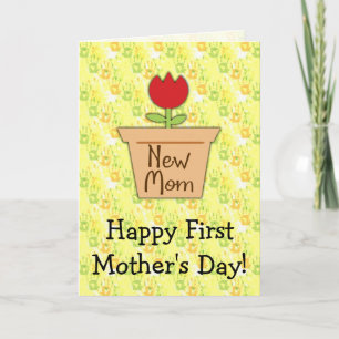 New Mum First Mother's Day, Cute Tulip Flower Card