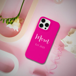 New Mum Hot Pink Elegant Mother's Day iPhone 16 Pro Max Case