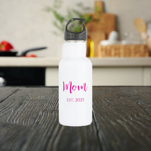 New Mum Hot Pink Elegant Script Mother's Day  532 Ml Water Bottle