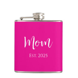 New Mum Hot Pink Elegant Stylish Mother's Day Hip Flask