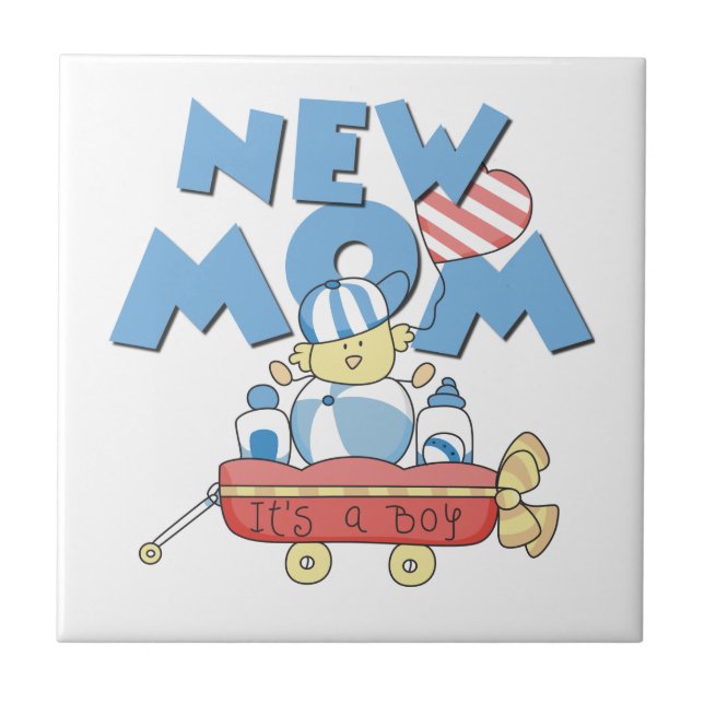 New Mum It's a Boy Gifts Tile (Front)